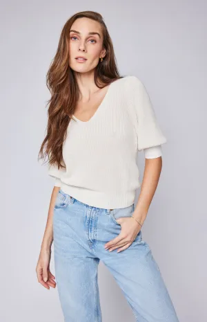 Gentle Fawn Cream Short Sleeve Sweater
