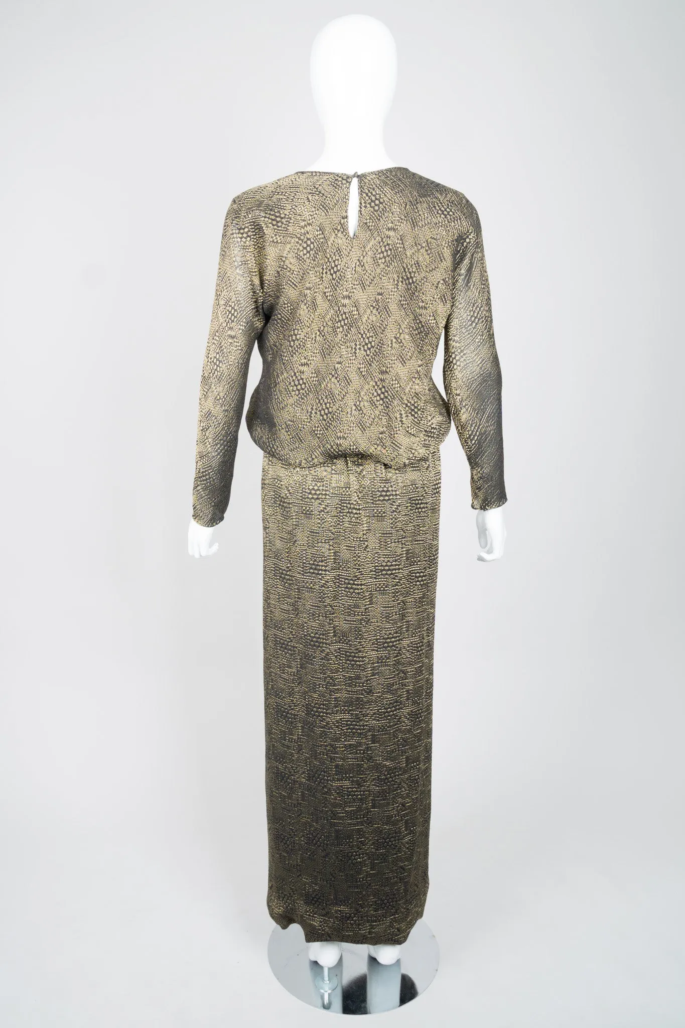 Geometric Metallic Skirt & Top Set