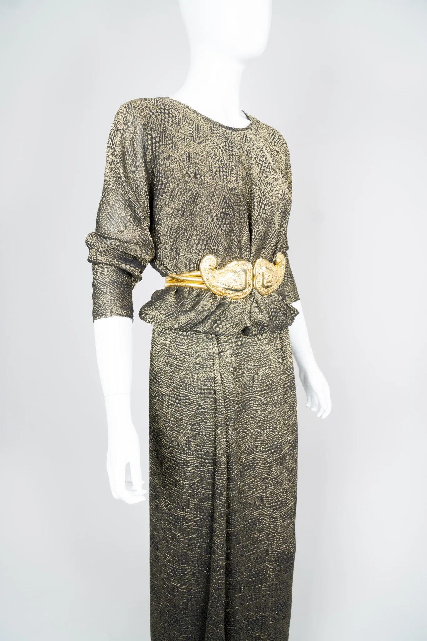 Geometric Metallic Skirt & Top Set