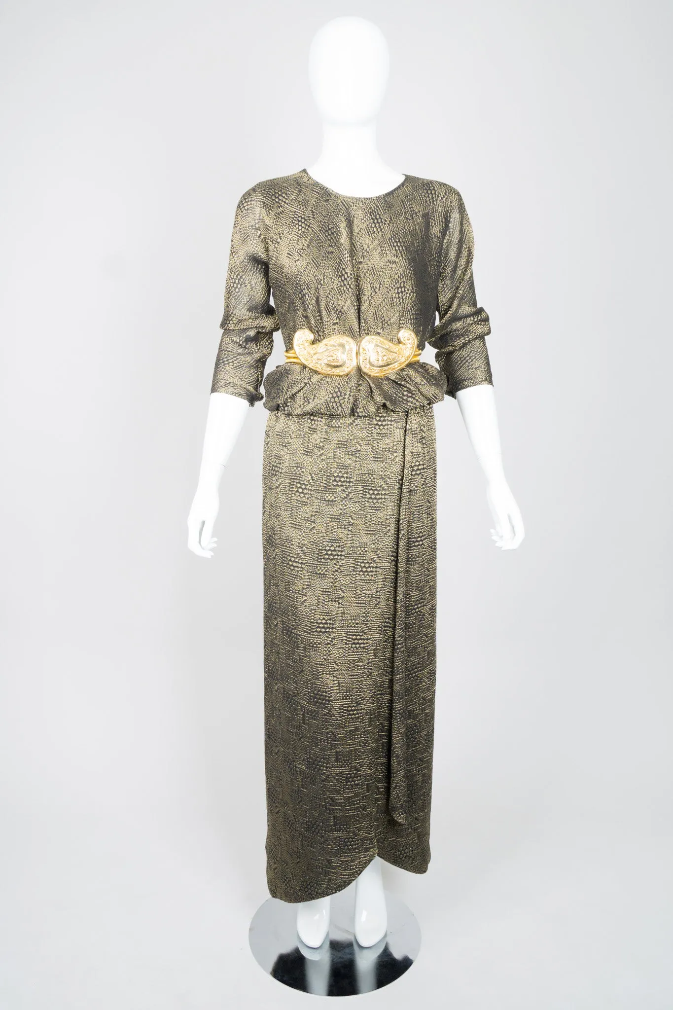 Geometric Metallic Skirt & Top Set