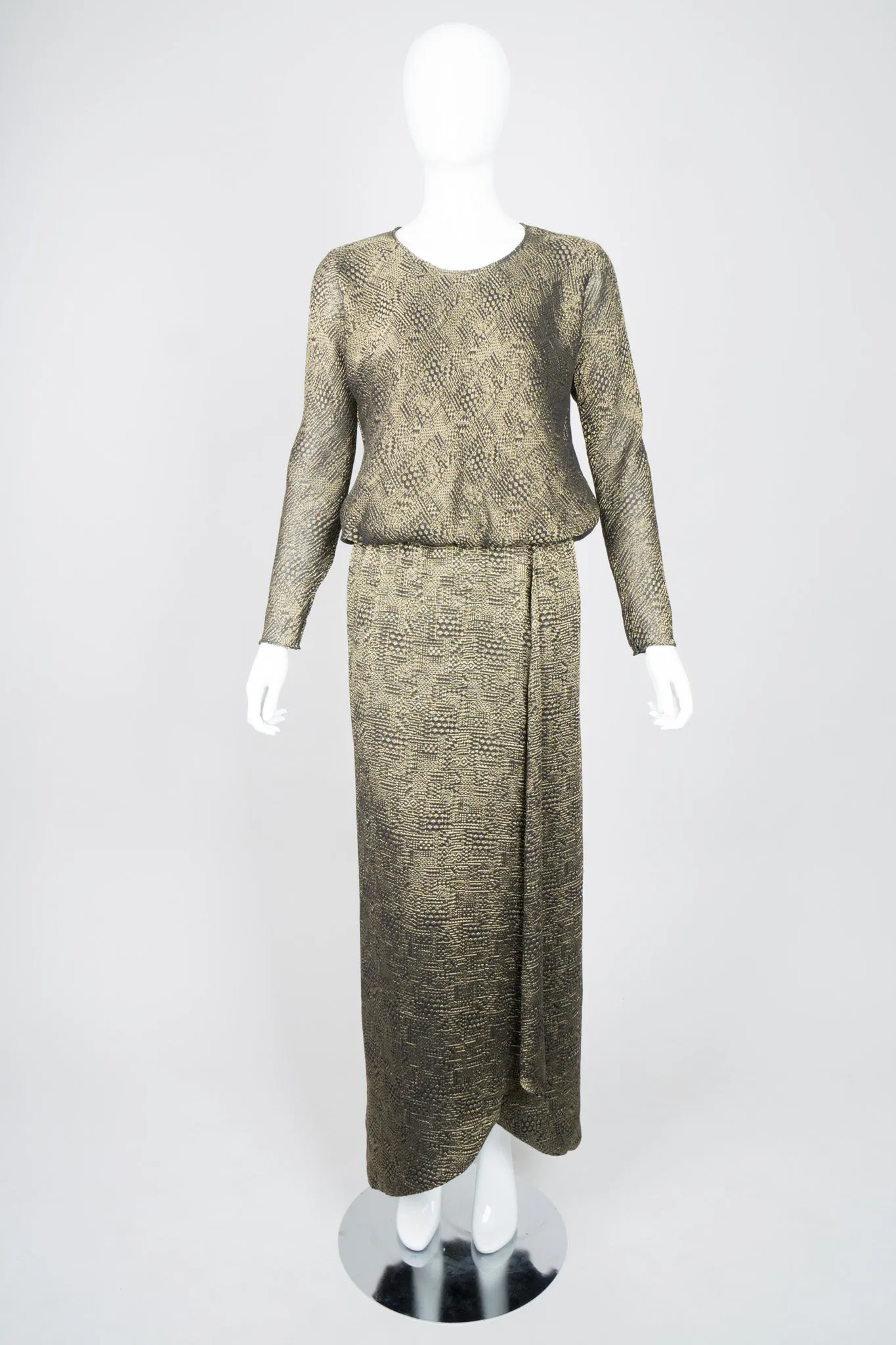 Geometric Metallic Skirt & Top Set