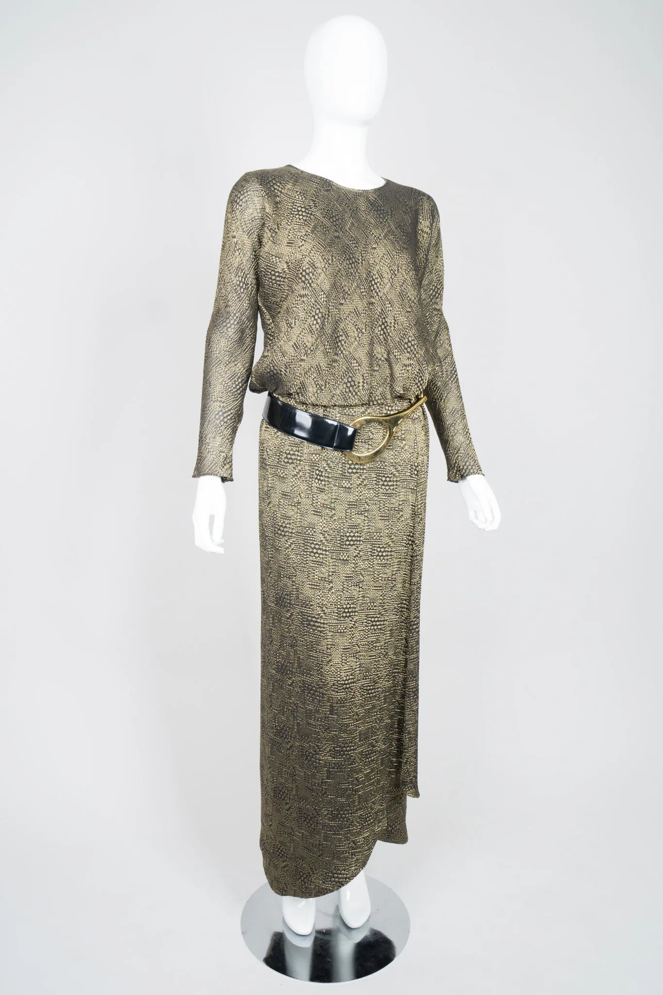 Geometric Metallic Skirt & Top Set