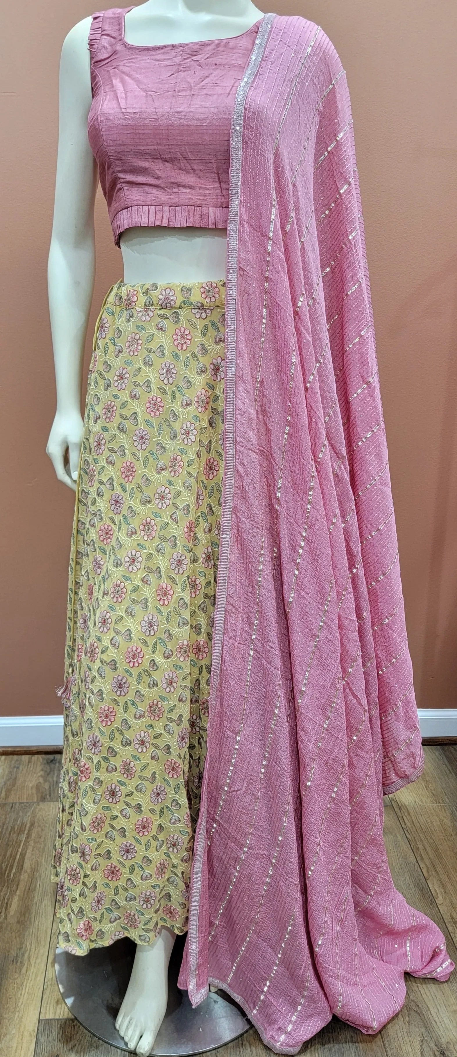 Georgette Embroidered Lehenga set