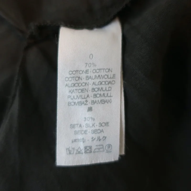 Giada Forte Tank Top Black Gathered Cotton-Silk Voile Size 0