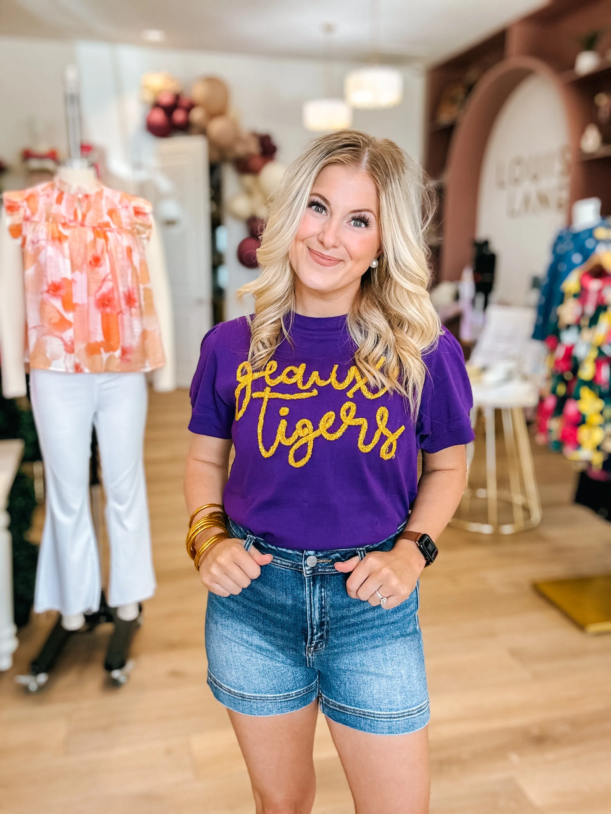 Glitter Script LSU Sweater
