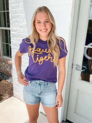 Glitter Script LSU Sweater