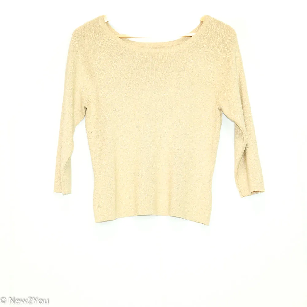 Gold Glitter Boat Neck Sweater (Worthington)