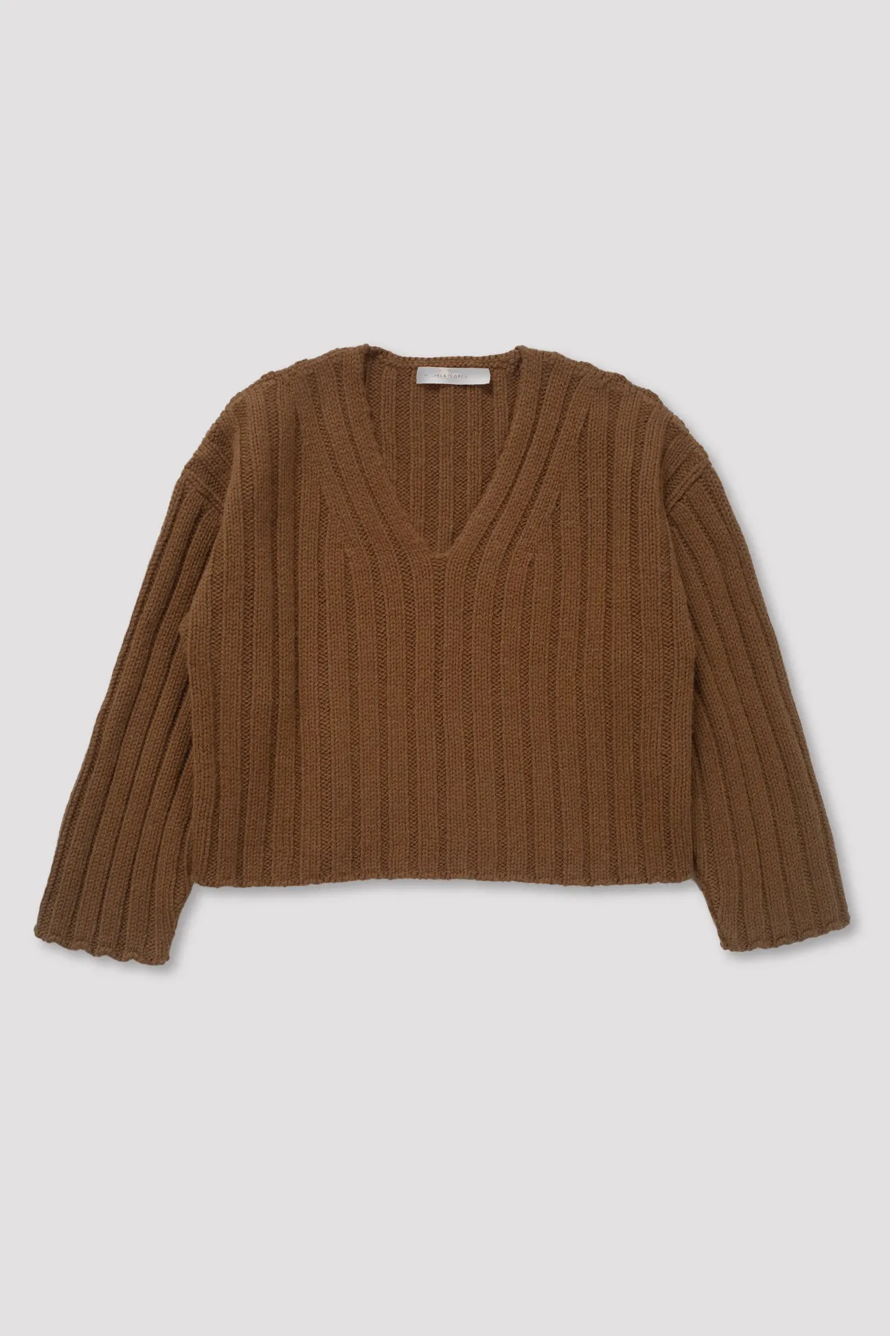 Golden Cropped Rib Pullover