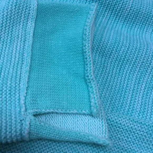 Habitat Womens Small Blue Cotton V-Neck Asymmetric Tunic Sweater Lagenlook