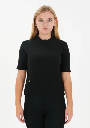 Half Sleeve Bateau Neck Striped Detail Sweater
