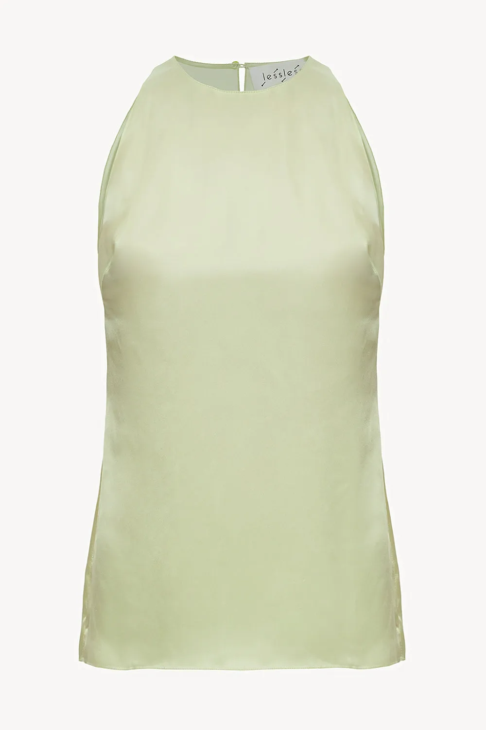 Halterneck pajama top in sorbet green