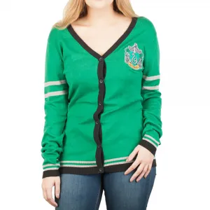 Harry Potter Slytherin Crest Women's Cardigan V-Neck Sweater