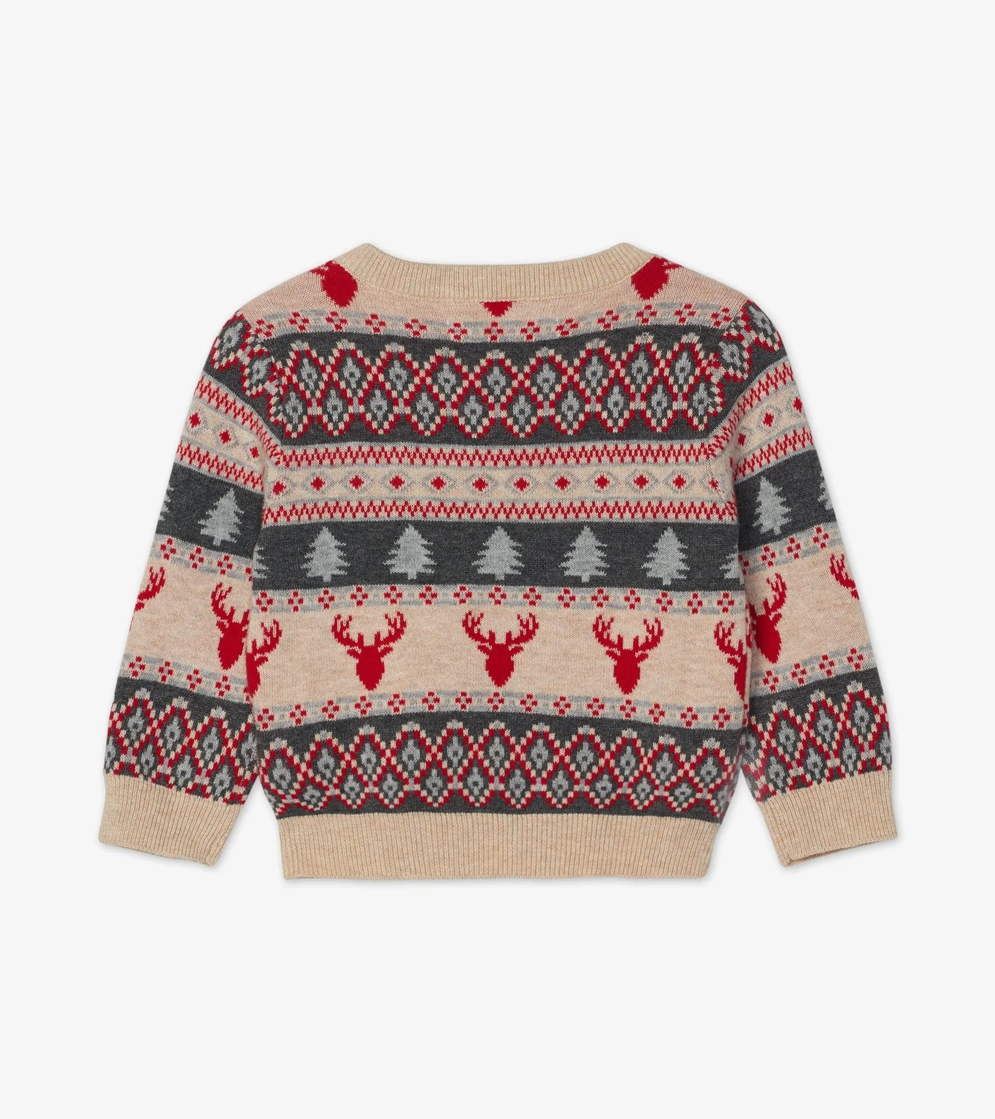 Hatley 'Fair Isle Stags' V-Neck Sweater
