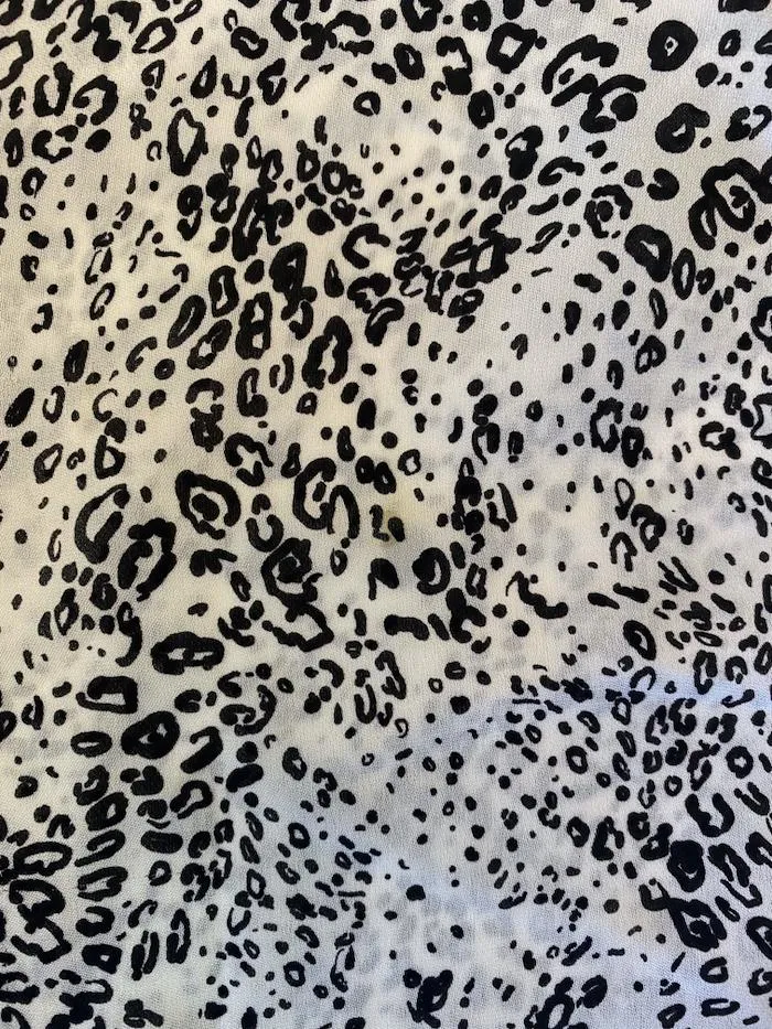 Haute Hippie Return of the Cowl Blouse White Leopard Print Silk Top Size Medium
