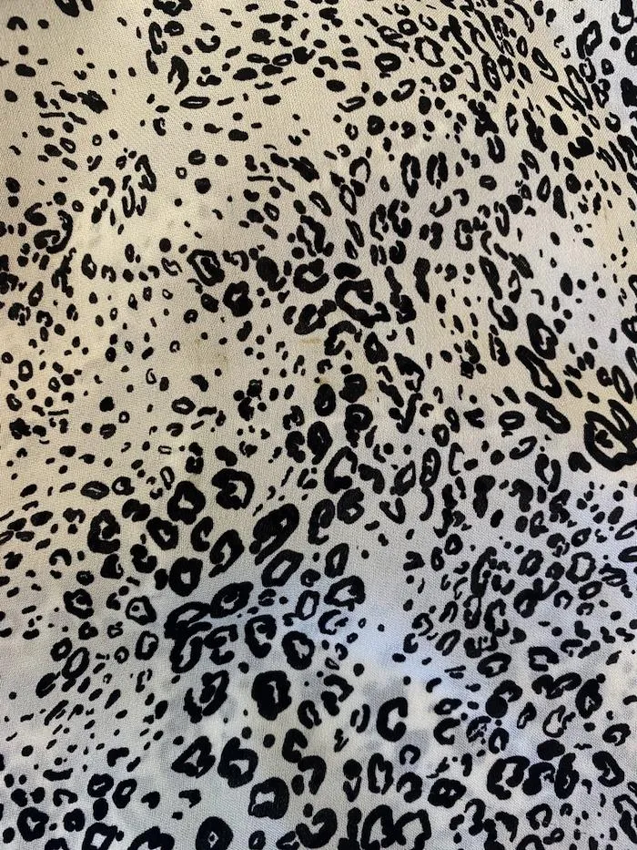 Haute Hippie Return of the Cowl Blouse White Leopard Print Silk Top Size Medium