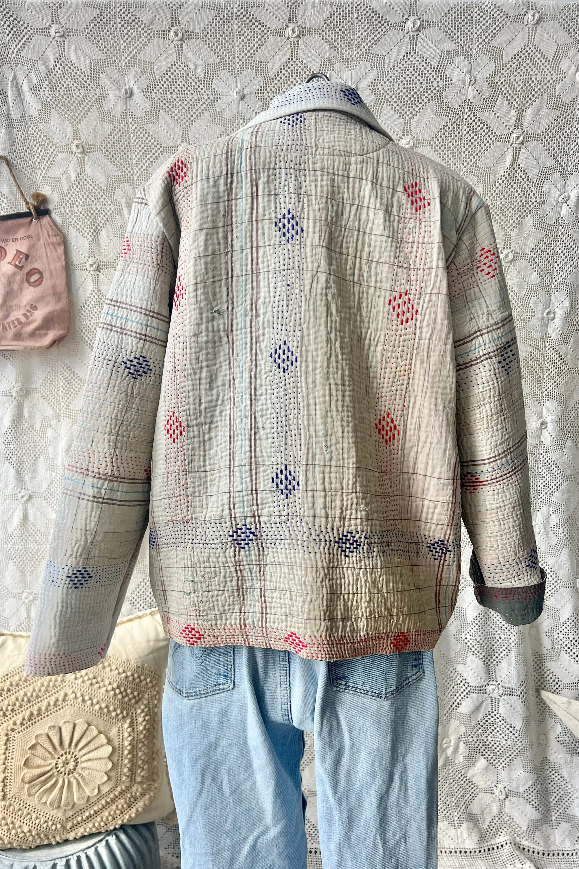 HF185 The Highlands Foundry Natural Kantha Quilt Utility Jacket