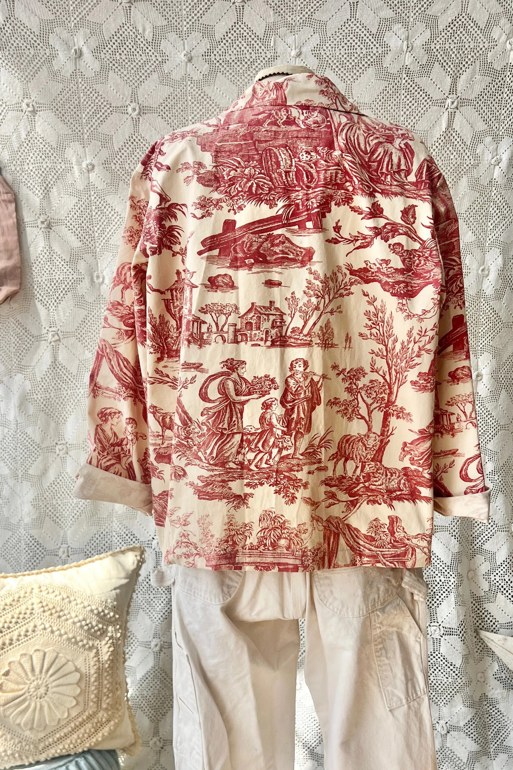 HF189 The Highlands Foundry Red Toile Utility Jacket