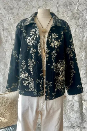HF190 The Highlands Foundry Black Toile Utility Jacket