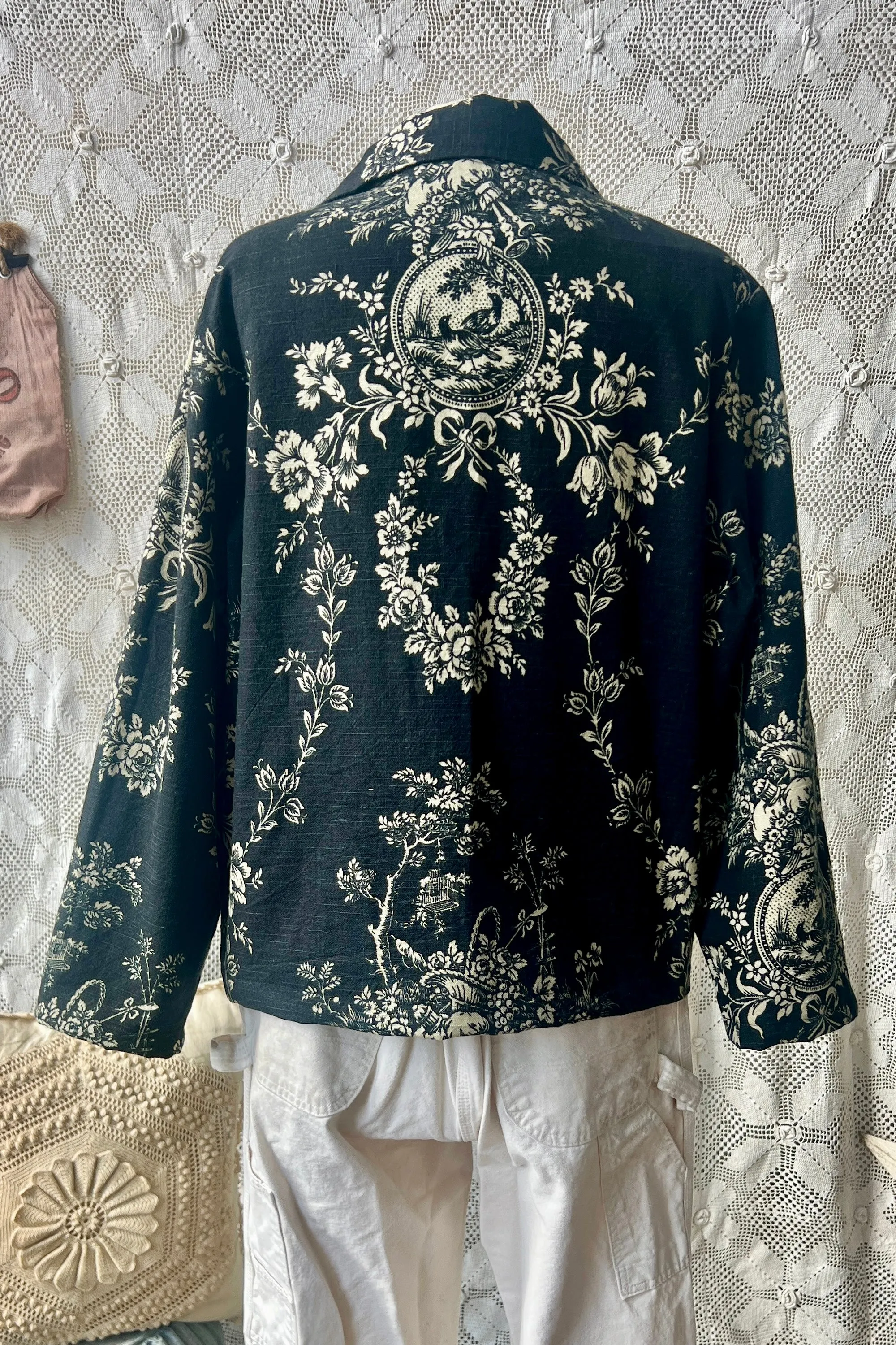 HF190 The Highlands Foundry Black Toile Utility Jacket