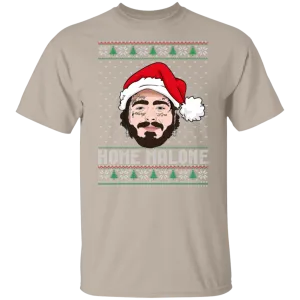Home Malone Gildan T-Shirt – Post Malone & Home Alone Inspired Ugly Christmas Sweater Design