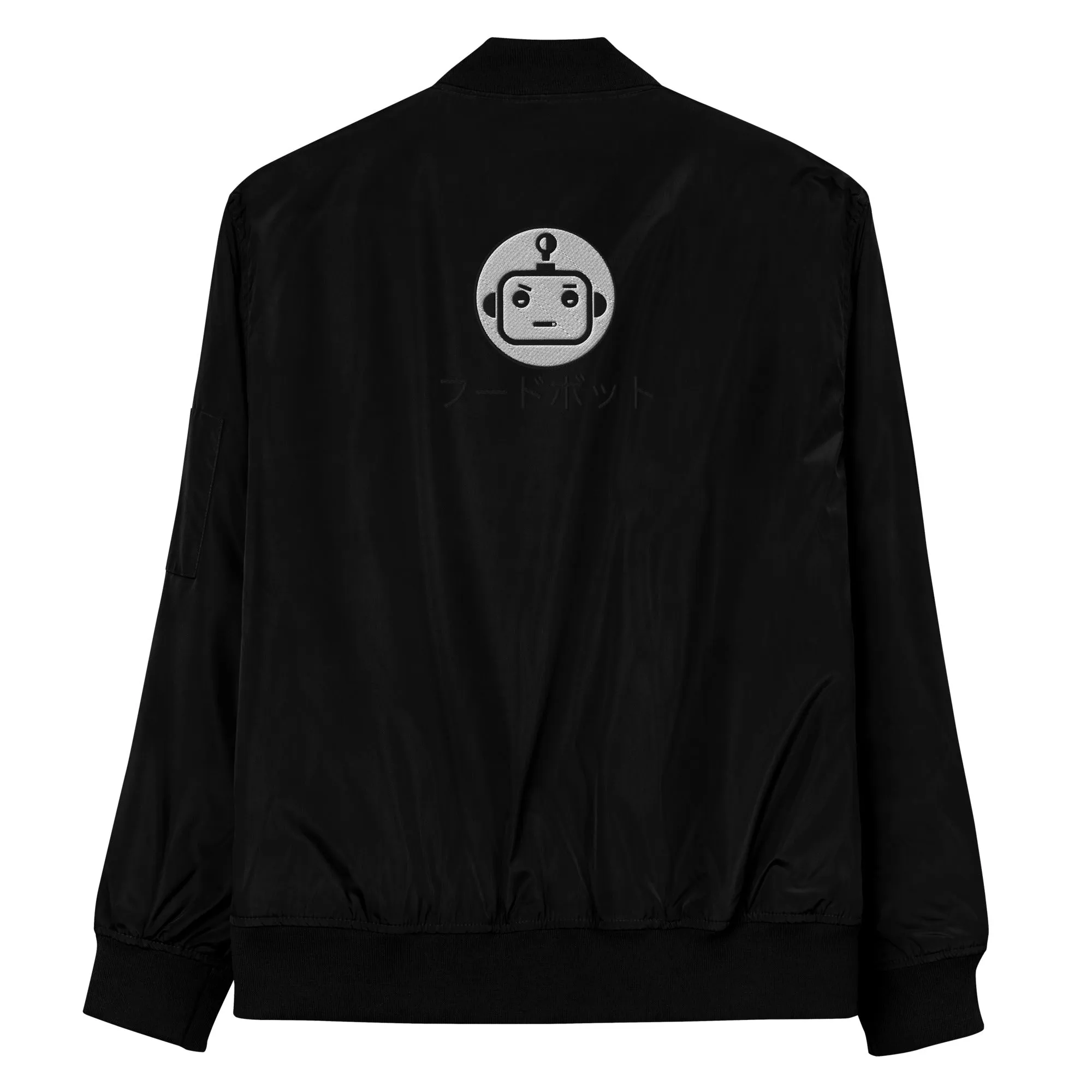 HOODBOT Flizzy Black Premium Recycled Bomber Jacket