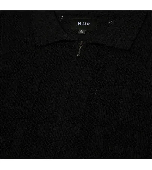 Huf Monogram Jacquard Zip Sweater - Black