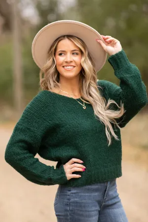 Hunter Green V-Neck Sweater