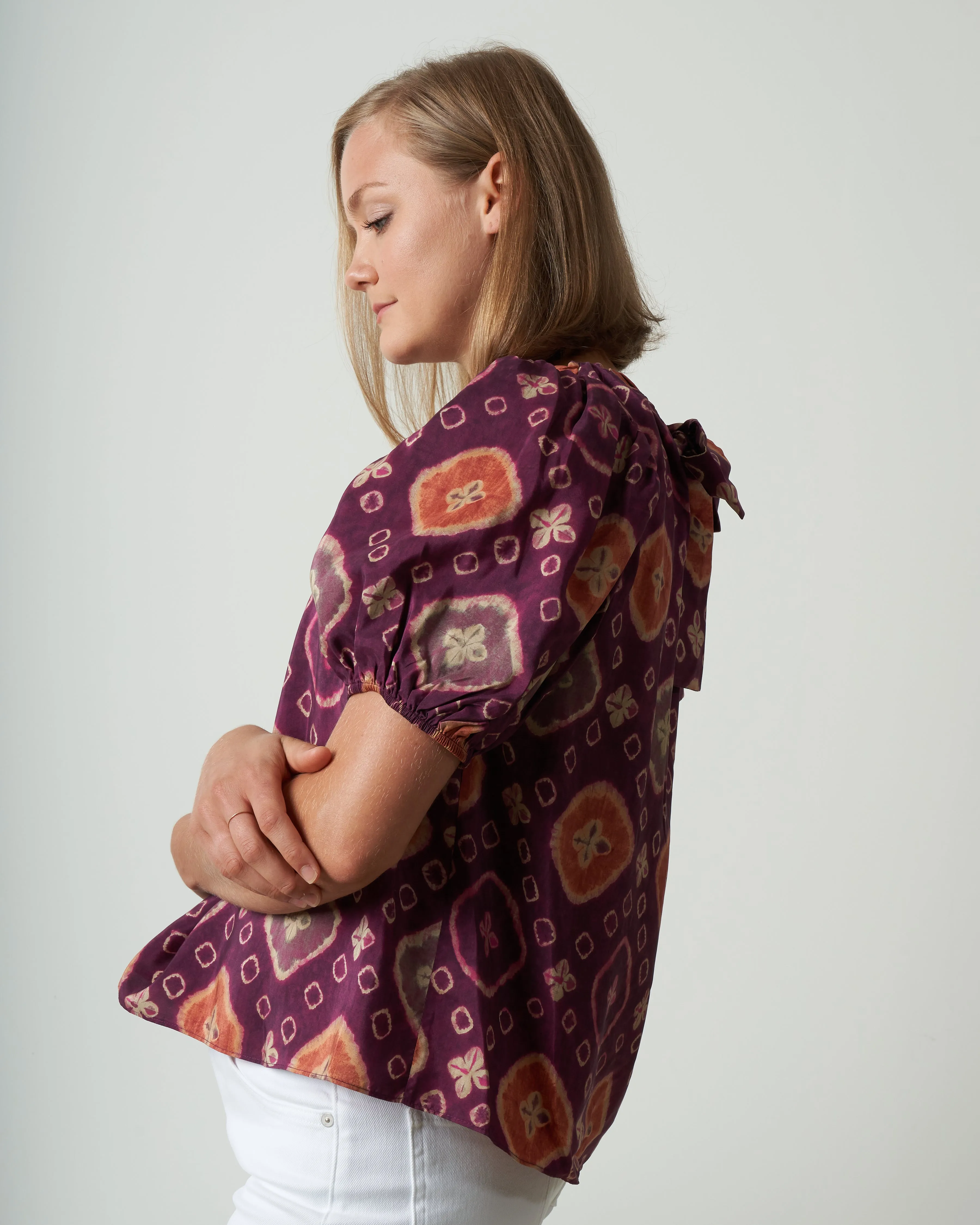isolda top - hibiscus shibori