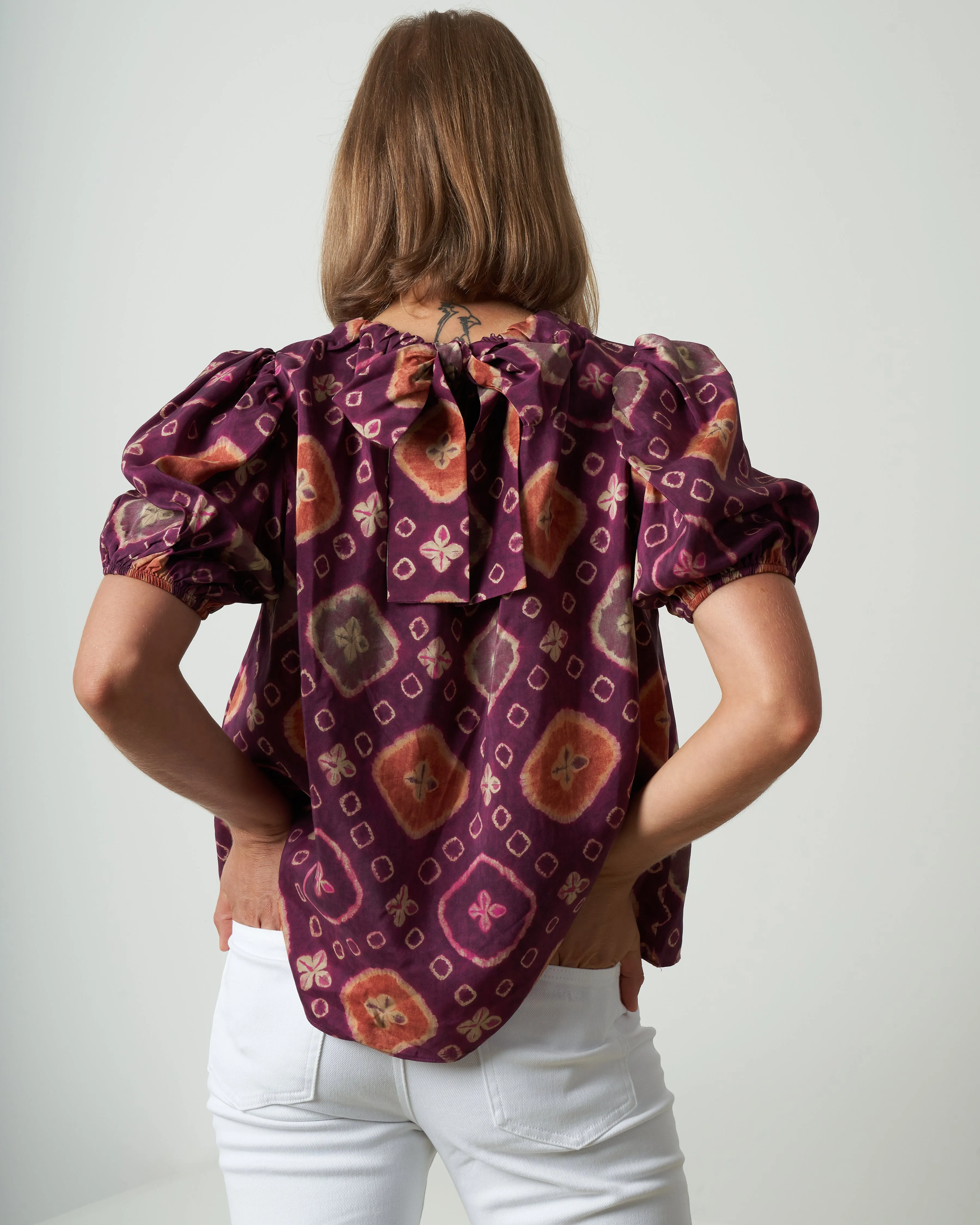 isolda top - hibiscus shibori