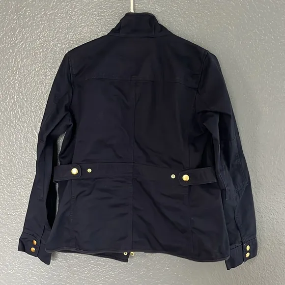 J. Crew Perfect Boyfriend Field Jacket Size Small Navy and Gold