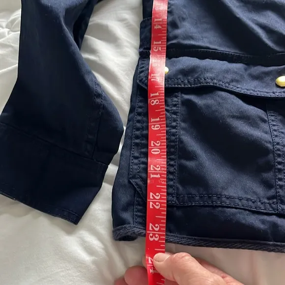J. Crew Perfect Boyfriend Field Jacket Size Small Navy and Gold