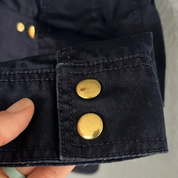 J. Crew Perfect Boyfriend Field Jacket Size Small Navy and Gold