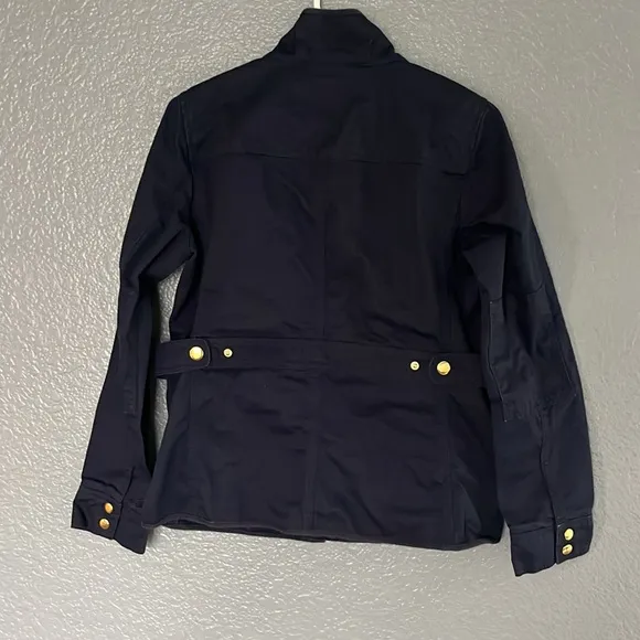J. Crew Perfect Boyfriend Field Jacket Size Small Navy and Gold