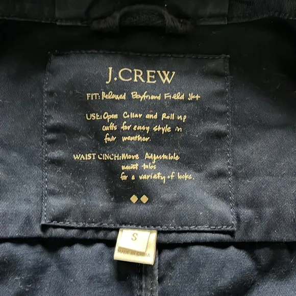 J. Crew Perfect Boyfriend Field Jacket Size Small Navy and Gold