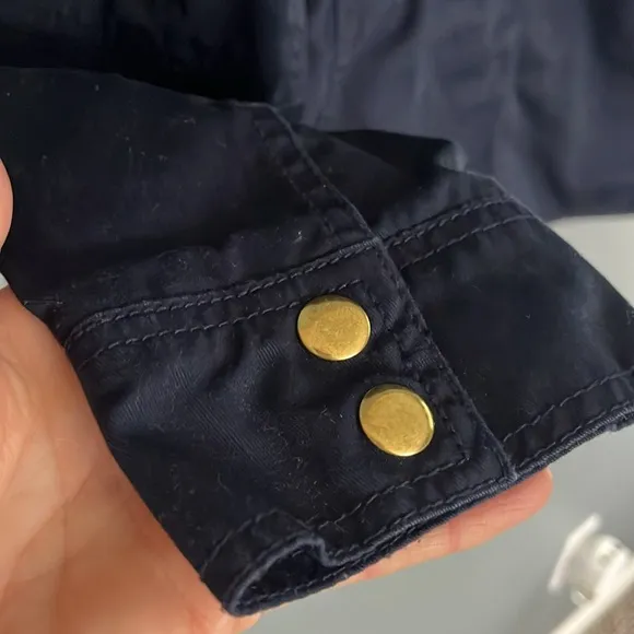 J. Crew Perfect Boyfriend Field Jacket Size Small Navy and Gold