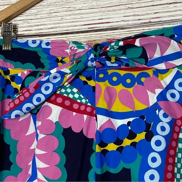 J Crew Tie Back Tulip Hem Skirt in Ratti Kaleidoscope Floral Sz 2