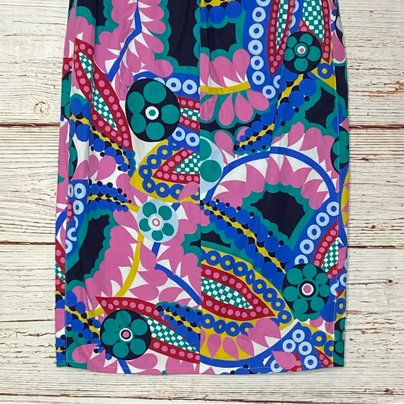 J Crew Tie Back Tulip Hem Skirt in Ratti Kaleidoscope Floral Sz 2