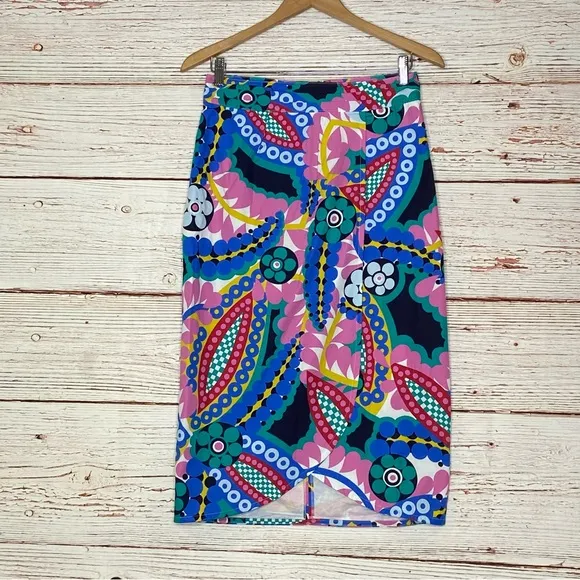J Crew Tie Back Tulip Hem Skirt in Ratti Kaleidoscope Floral Sz 2