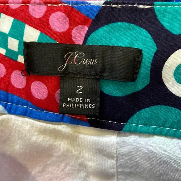 J Crew Tie Back Tulip Hem Skirt in Ratti Kaleidoscope Floral Sz 2