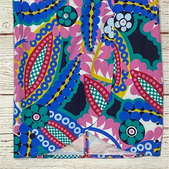 J Crew Tie Back Tulip Hem Skirt in Ratti Kaleidoscope Floral Sz 2