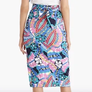 J Crew Tie Back Tulip Hem Skirt in Ratti Kaleidoscope Floral Sz 2