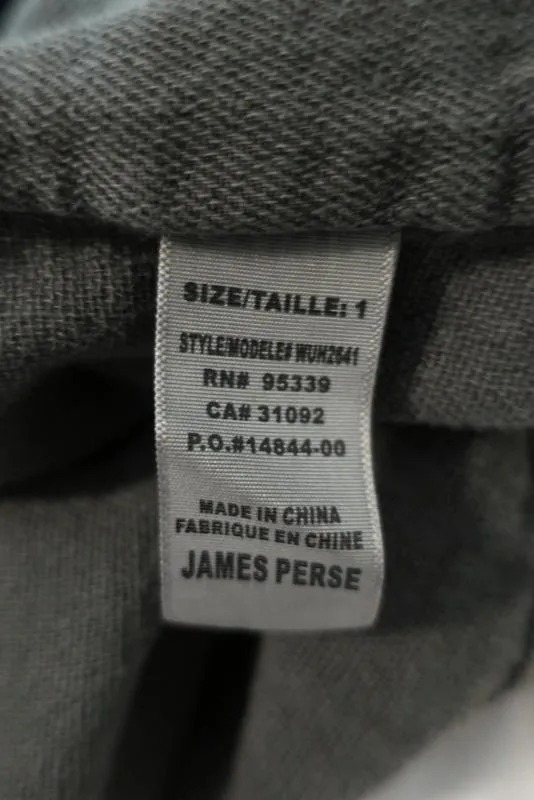 James Perse Twill Utility Jacket Olive Cotton Size 1 Hooded Anorak