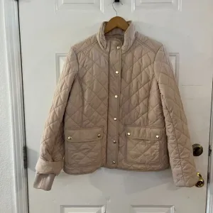 J.Crew Beige Woman's Quilted Chore Barn Field Jacket Sz Lr