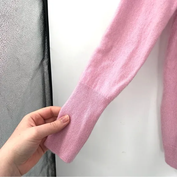 J.CREW Cashmere V-Neck Boyfriend Sweater 100% Cashmere Pink XS Oversize Pullover