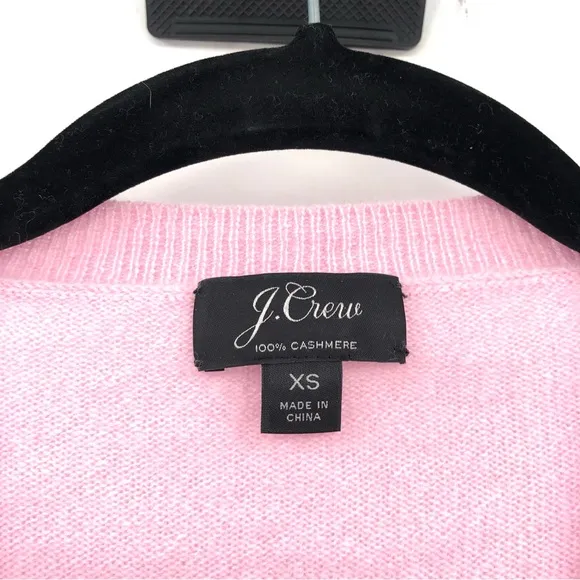 J.CREW Cashmere V-Neck Boyfriend Sweater 100% Cashmere Pink XS Oversize Pullover