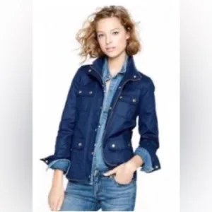 J.Crew navy Wax Waterproof Barn Field Chore 100% cotton jacket S Equastrian R