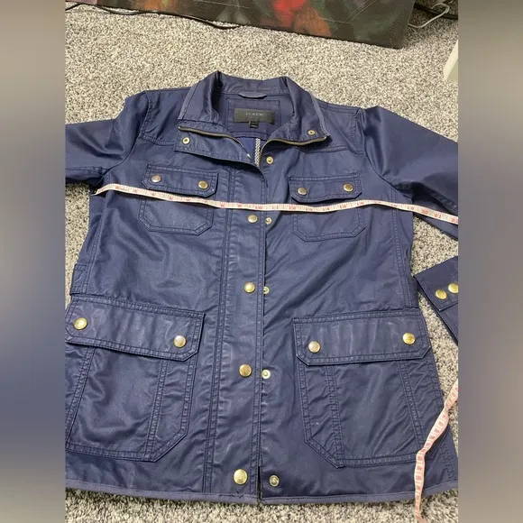 J.Crew navy Wax Waterproof Barn Field Chore 100% cotton jacket S Equastrian R