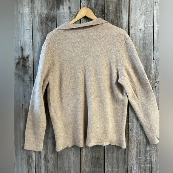 J.CREW super soft V-neck collared beige sweater