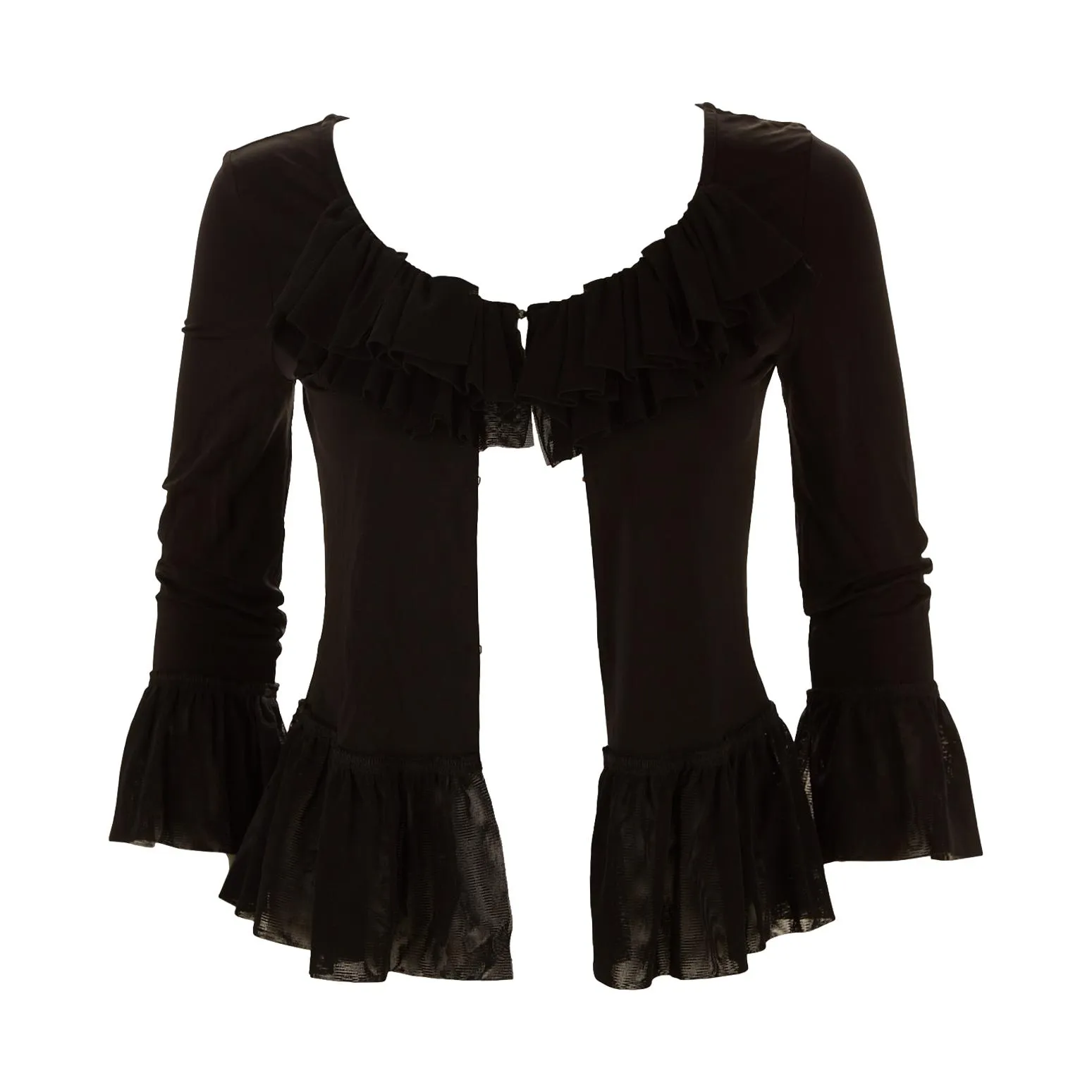 Jean Paul Gaultier Black Ruffeled Top