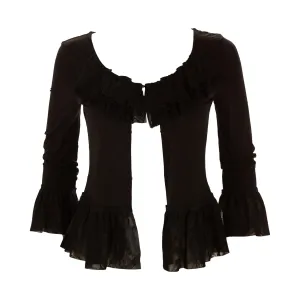 Jean Paul Gaultier Black Ruffeled Top